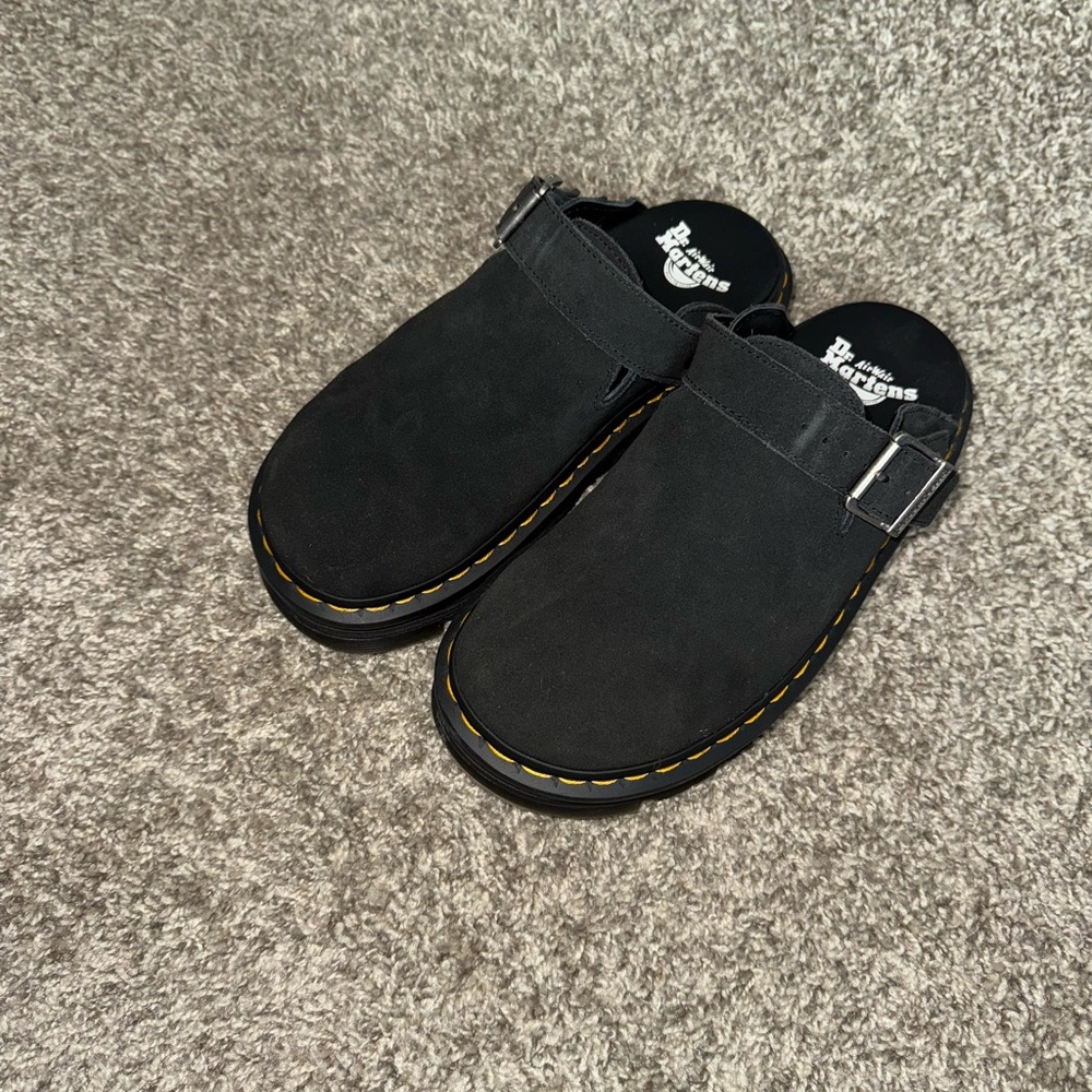 Dr. Martens Black Buckle Slip-Ons